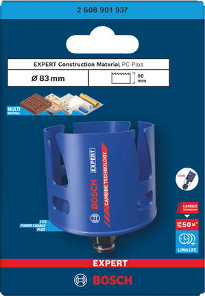 „Bosch“ 83 × 60 mm skylių pjovimo priedas.